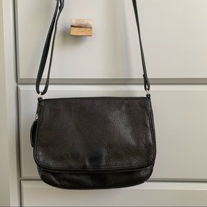 Margot Preston Black Leather Crossbody Bag